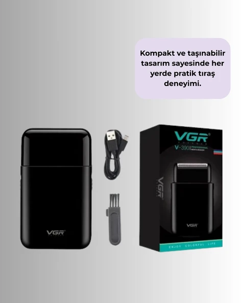 Kart Tasarımlı Şarjlı Tıraş Makinesi | 2 Başlıklı Hassas Kesim - Resim 2