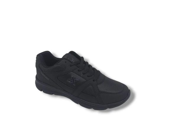 Lutton 3555 Unisex Siyah Bağcıklı Yürüyüş Koşu Büyük Numara Spor Ayakkabı 45 46 47 48 - Resim 4