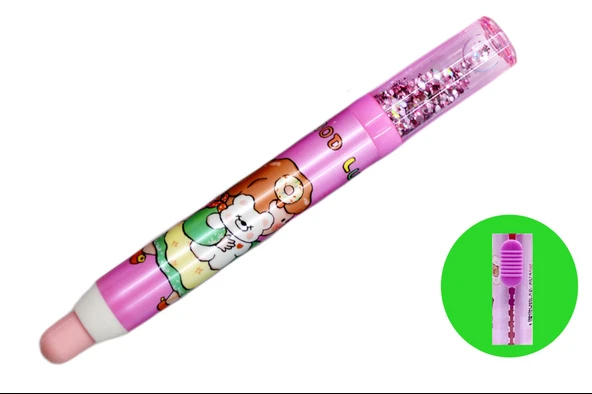 Mikro Keep Happines Uzun Sürgülü Silgi Simli (ER-4584) 4 Adet - Resim 4