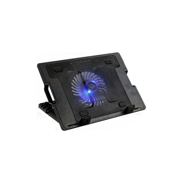 Kademeli Notebook Laptop Soğutucu Mavi Led Işıklı 12 cm Fanlı Stand - 2