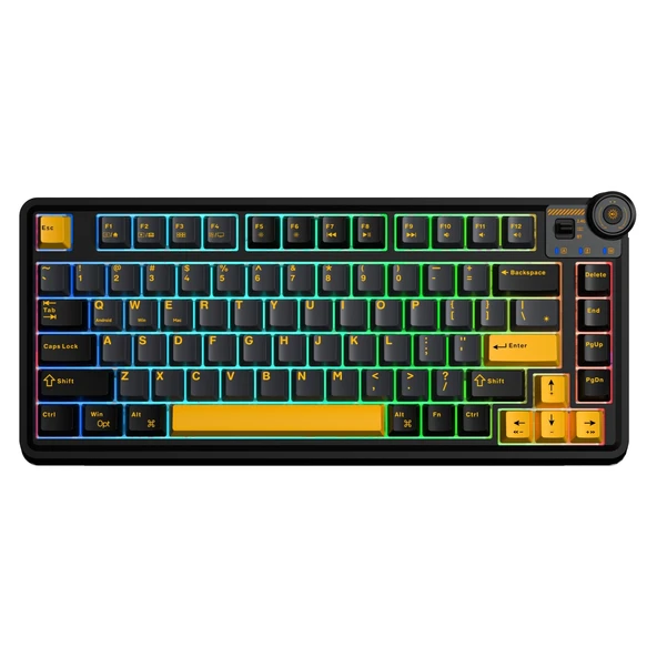 Aula AU75 3 Modlu RGB Hot Swap Mekanik TKL Seiya Switch Kablosuz Makrolu Klavye Siyah ürün görseli 1