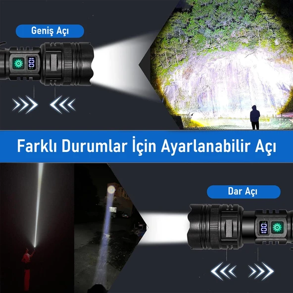 Valkyrie Profesyonel Şarjlı LED El Feneri – Güçlü Avcı Feneri, Uzun Pil Ömrü, Dayanıklı TasarımAvcı Feneri - 2