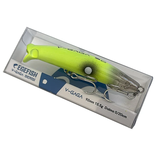 Ege Fish V Gaga 92mm 15.5 Gr Maket Balık  UV Yeşil Sübye ürün görseli