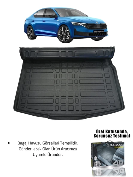 Sahler Skoda Octavia 2020+ Uyumlu 4.5D Premium Havuzlu Oto Paspas ve Liner Marka 3D Bagaj Havuzu - Resim 2