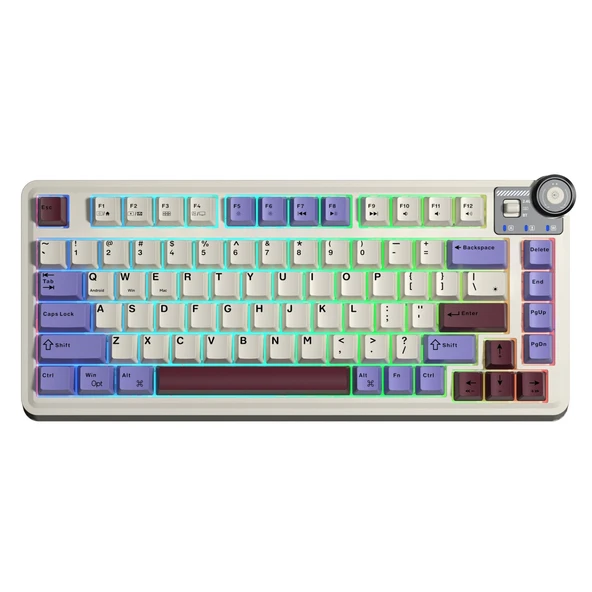 Aula AU75 3 Modlu RGB Hot Swap Mekanik TKL Seiya Switch Kablosuz Makrolu Klavye Bej ürün görseli 1