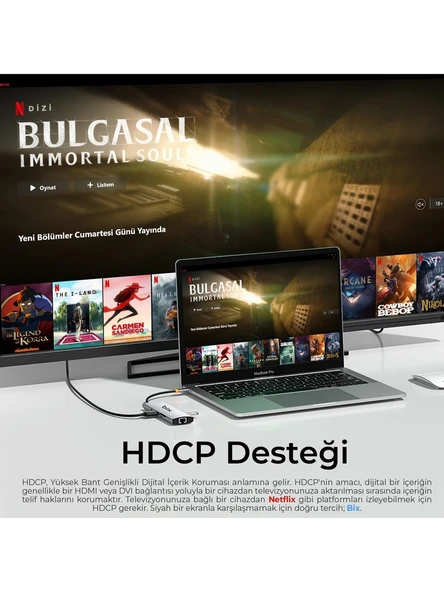 Bix BX10HB Pro Type-C to 4K 60Hz HDMI 3*USB 3.2 Gigabit Ethernet PD 100W Micro SD Kart Okuyucu Çoklayıcı Hub - Resim 7