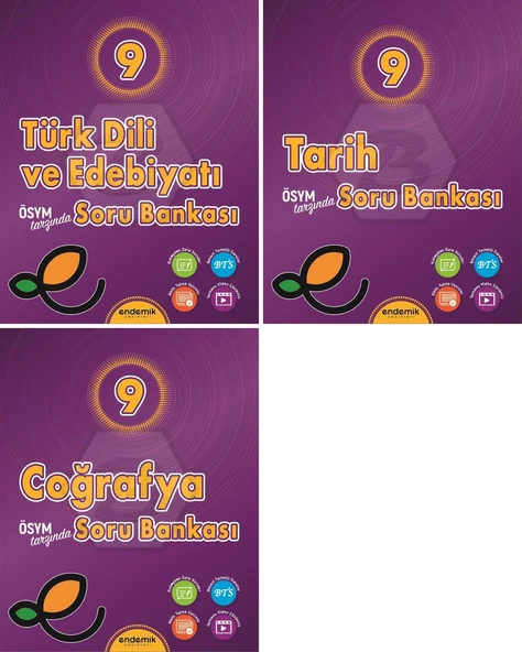 Endemik 2026 9. Sınıf Türk Dili + Tarih + Coğrafya Soru Seti 3 Kitap Güncel Müfredat ürün görseli
