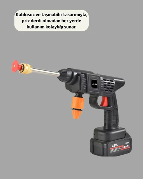 Akülü Basınçlı Yıkama Tabancası 450PSI Su Püskürtme Makinesi - 3