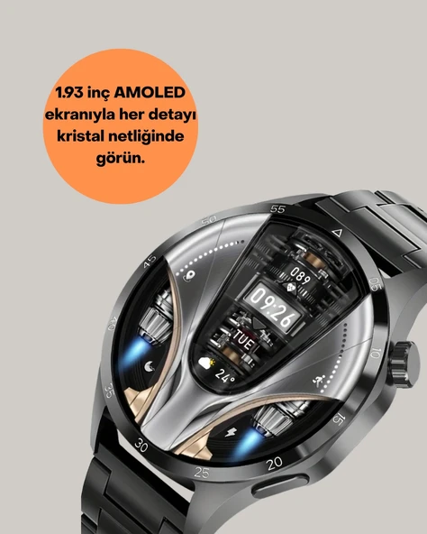 Şık Metal Kasa ve Değiştirilebilir Kordonlarla SW80 Smartwatch - Resim 2