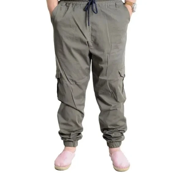 Büyük Beden Erkek Keten Kargo Jogger Valencia 21911 Haki