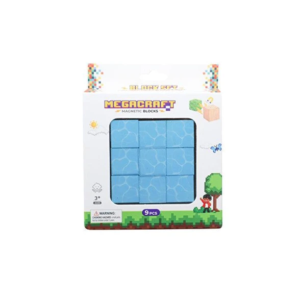 Megacraft Manyetik Bloklar Su Desenli Blok 9 Parça MC1406 ürün görseli