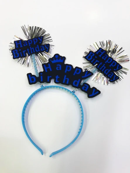 Happy Birthday Neon Renk Doğum Günü Tacı 12 Adet - Resim 3