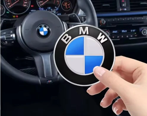 BMW Mavi Logo damla sticker Araba Direksiyon Amblem DAMLA sticker 4,5 CM 45 mm 1 adet ürün görseli