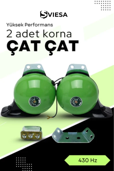Çat Çat Korna 2 li Set Yeşil 12 Volt Salyangoz Mitsuba Tip Amerikan - 1