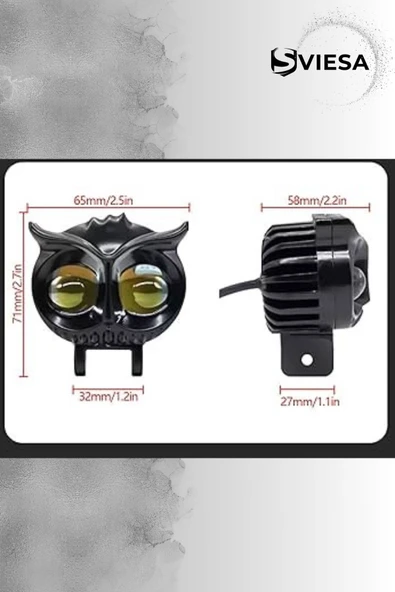 2.5 Inç Motosiklet Far Led Spot Beyaz Sarı Sürüş Lambası Iki Renk Baykuş Farlar 12v-20v 2 Adet - 2