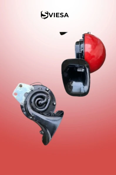 Çat Çat Korna 2 li Set Kırmızı 12 Volt Salyangoz Mitsuba Tip Amerikan - 3