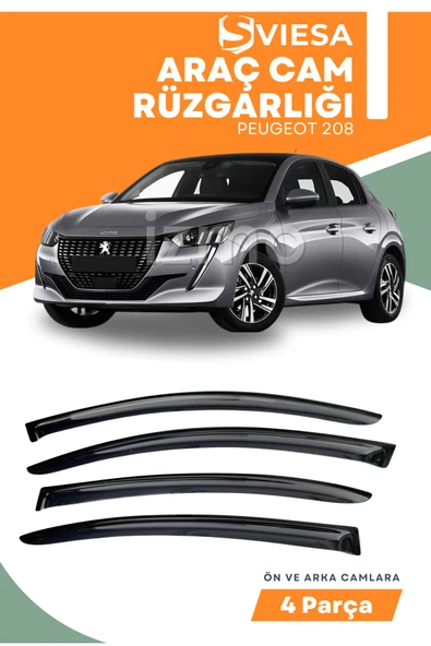 PEUGEOT 208  uyumlu oto camlara özel ölçü cam rüzgarlığı rüzgarlık ürün görseli 1
