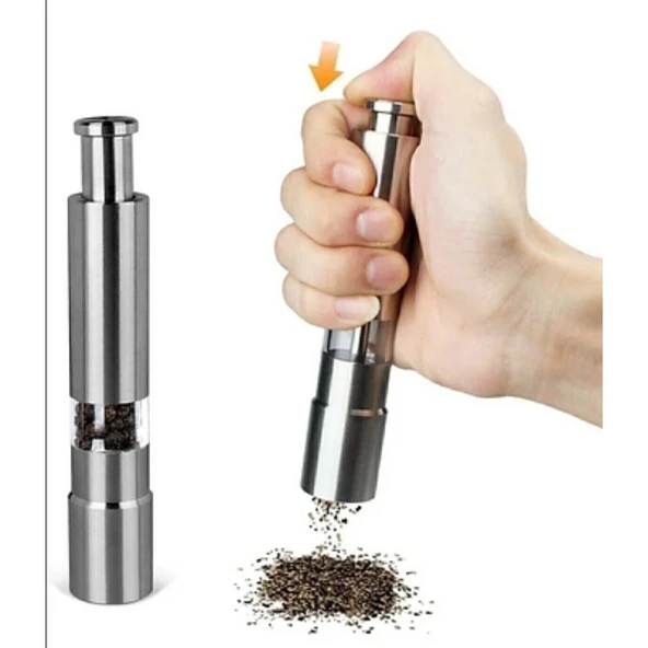 Paslanmaz Çelik Otomatik Basmalı Baharat Öğütücü - 4
