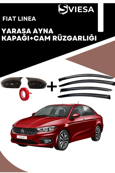 Fiat Linea Uyumlu Batman Yarasa Ayna Kapağı + Cam Rüzgarlığı - 1