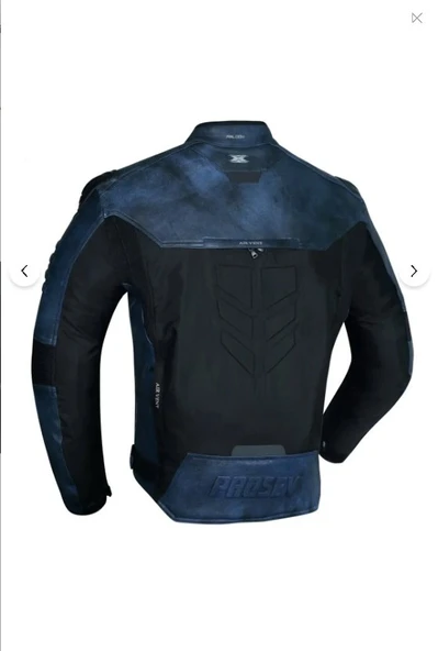 Prosev FALCON DERİ 4 MEVSİM DARK BLUE Motosiklet Montu - 2