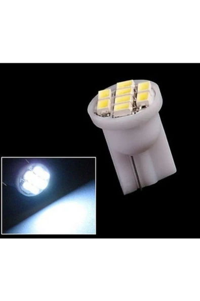 2 Adet T10 Dipsiz W5w 8 Ledli Beyaz Park Tavan Plaka Ampülü - 3