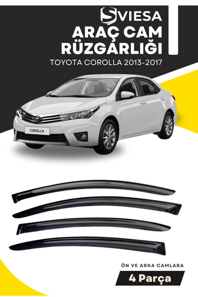 TOYOTA COROLLA 2013-2017  uyumlu oto camlara özel ölçü cam rüzgarlığı rüzgarlık - Resim 6
