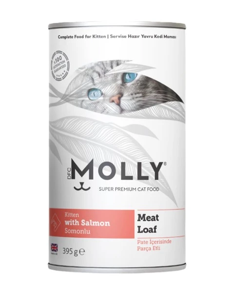 Molly Somonlu Pate Yavru Kedi Konservesi 395gr - Lezzetli ve Besleyici Somonlu Tam Mama