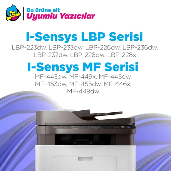 Canon MF-443dw - CRG-057 Muadil Toner 2'li Paket Çipli - Resim 2