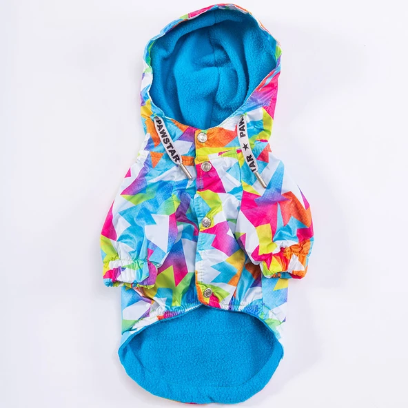 Pawstar Mosaic Polarlı Su Geçirmez Orta-Büyük Irk Köpek Yağmurluğu - Resim 4