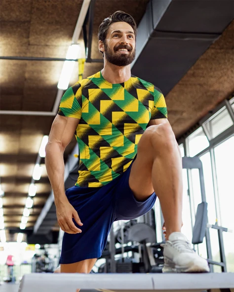 Desenli Antrenman ve Spor Forması, Halı Saha Forması, Nefes Alan Tişört, Yüksek Kalite Gym Tshirt - 4