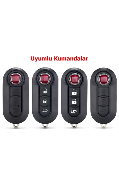 Doblo Ducato Boxer Jumper Uyumlu Kumanda Anahtar Kılıfı Oto Anahtarlık Siyah Silver - Resim 5
