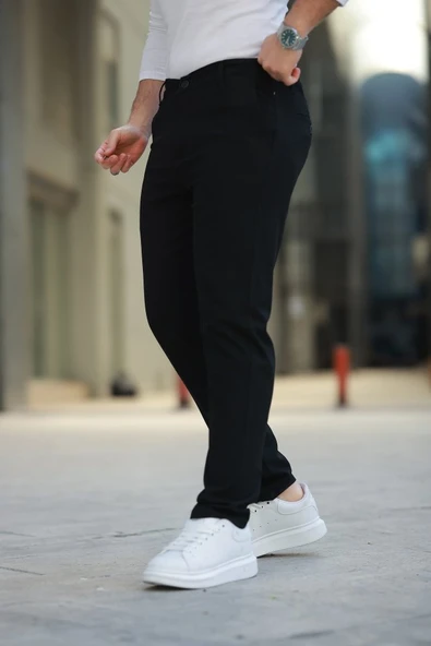 Erkek Düz Kesim Bilek Boy Kumaş Pantolon - Resim 7