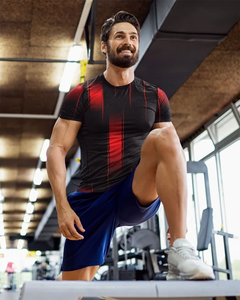 Desenli Antrenman ve Spor Forması, Halı Saha Forması, Nefes Alan Tişört, Yüksek Kalite Gym Tshirt - 5