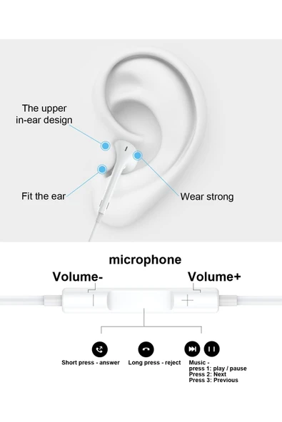 İphone 15 15 Pro 15 Pro Max 16 Plus 16 16 Pro Max Uyumlu Kulaklık Type-c Uyumlu Tak Çalıştır Bluetooth Gerektirmez - 6