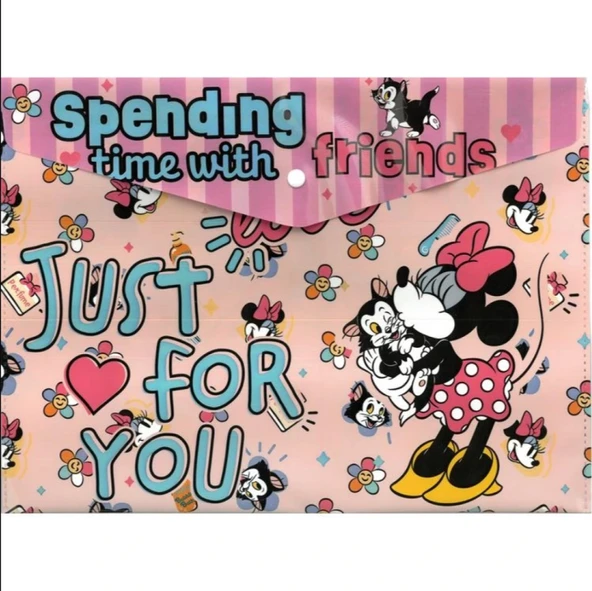 Lisanslı Minnie Mouse A4 Çıtçıtlı Dosya Açık Pembe ürün görseli