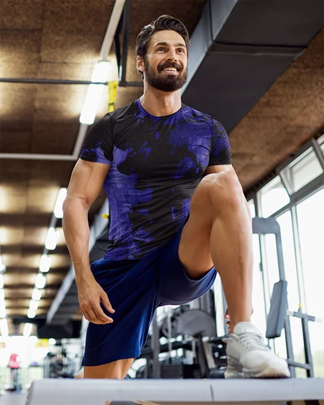 Desenli Antrenman ve Spor Forması, Halı Saha Forması, Nefes Alan Tişört, Yüksek Kalite Gym Tshirt - 4