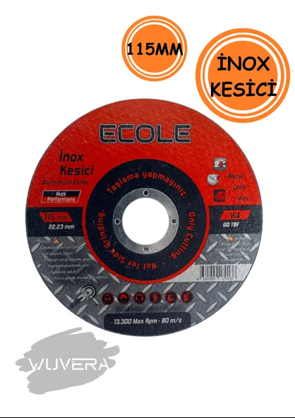 Wuvera 115 mm İnox Kesici – Metal ve Paslanmaz Çelik İçin Güçlü Performans 1 ADET ürün görseli 1