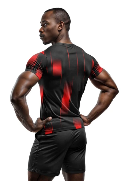 Desenli Antrenman ve Spor Forması, Halı Saha Forması, Nefes Alan Tişört, Yüksek Kalite Gym Tshirt - 2