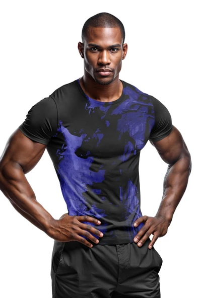 Desenli Antrenman ve Spor Forması, Halı Saha Forması, Nefes Alan Tişört, Yüksek Kalite Gym Tshirt - 1