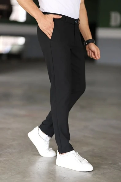 Erkek Düz Kesim Bilek Boy Kumaş Pantolon - Resim 4