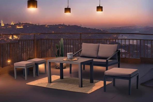 Rimini Bahçe Balkon Oturma Grubu 2+1+1+Sehpa - 1
