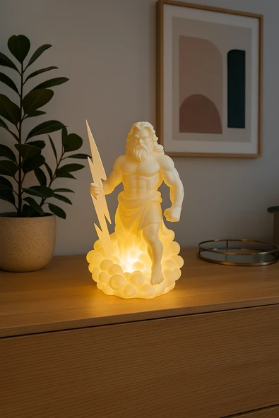 Zeus Masa Lambası  Mitolojik Dekoratif Gece Lambası Ev ve Ofis İçin - 4