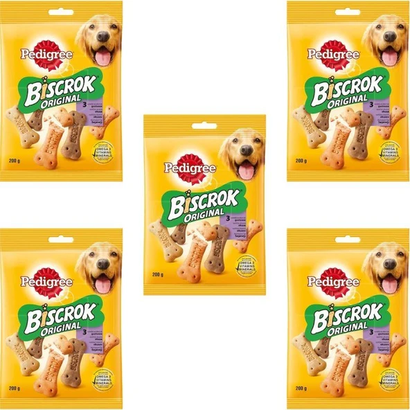 Pedigree Biscrok Original Köpek Ödül Bisküvisi 200 Gr X 5 Adet ürün görseli 1