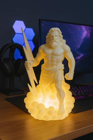 Zeus Masa Lambası  Mitolojik Dekoratif Gece Lambası Ev ve Ofis İçin - 3