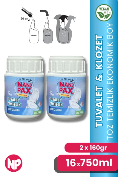 TUVALET & KLOZET TEMİZLİK TOZU EKONOMİK BEBEK BOY 2 X 160GR