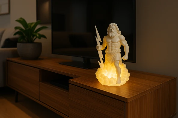 Zeus Masa Lambası  Mitolojik Dekoratif Gece Lambası Ev ve Ofis İçin - 5