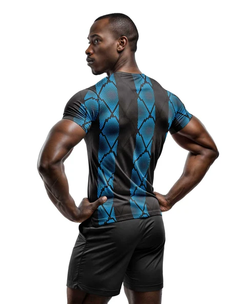 Desenli Antrenman ve Spor Forması, Halı Saha Forması, Nefes Alan Tişört, Yüksek Kalite Gym Tshirt - 2