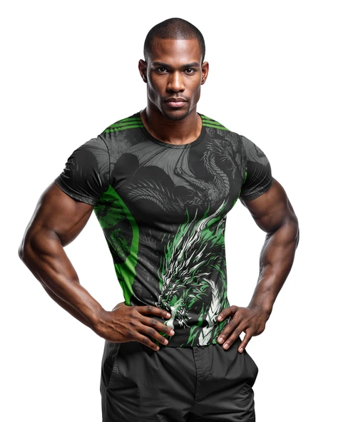 Desenli Antrenman ve Spor Forması, Halı Saha Forması, Nefes Alan Tişört, Yüksek Kalite Gym Tshirt - 1
