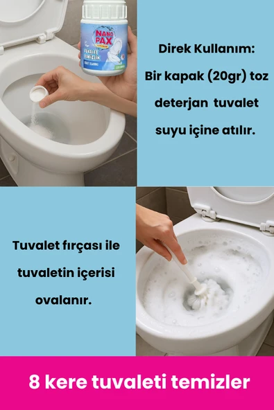 TUVALET & KLOZET TEMİZLİK TOZU EKONOMİK BEBEK BOY 2 X 160GR - 4