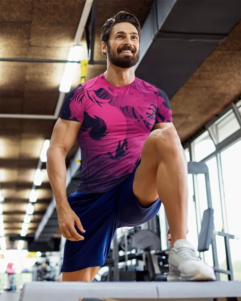Desenli Antrenman ve Spor Forması, Halı Saha Forması, Nefes Alan Tişört, Yüksek Kalite Gym Tshirt - 4